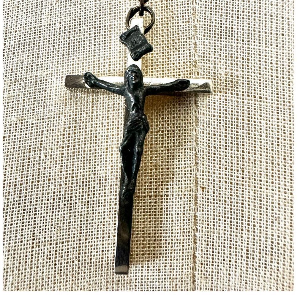 Silver tone mother of pearl vintage rosary - Picture 4 of 12